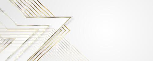 Abstract luxury white background with golden element vector