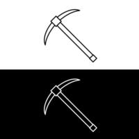 Pick axe outline vector icon. Thin line black pick axe icon, flat vector simple element illustration from editable construction concept isolated on white background