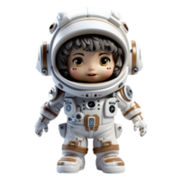 ai gegenereerd 3d illustratie een schattig astronaut karakter Aan geïsoleerd transparant achtergrond png, gegenereerd met ai png