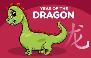 Chinese New Year design with cartoon dragon character vector