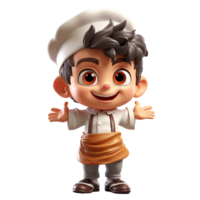 AI generated 3d rendered illustration of a kitchen chef on isolated transparent background png, generated with AI png