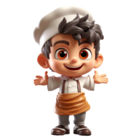 ai généré 3d rendu illustration de une cuisine chef sur isolé transparent Contexte png, généré avec ai png