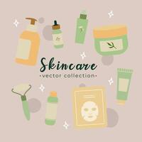 Vector set of skincare routine