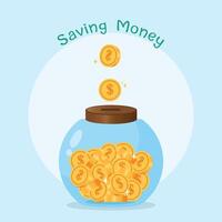 Vector money jar for save money poster