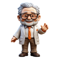 AI generated a 3d cartoon business man with suit on isolated transparent background png, generated with AI png