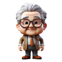 AI generated a 3d cartoon business man with suit on isolated transparent background png, generated with AI png