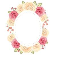 Floral frame with roses and leaves vector