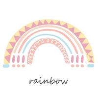 Colorful rainbow with the word rainbow written on it vector