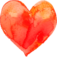 AI generated Cute little watercolor colored heart png