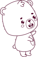 Cute outline bear Teddy png