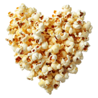 AI generated Heart-shaped popcorn png