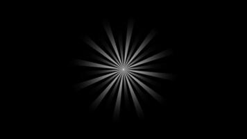 Simple Circular Cartoon Light Burst Sun Flare For Texture Overlay Effect Isolated With Black Background Looping Animation video