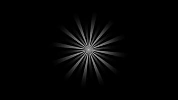 Simple Circular Cartoon Light Burst Sun Flare For Texture Overlay Effect Isolated With Black Background Looping Animation video