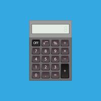 Realistic vector calculator in dark gray color.