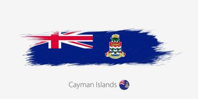 Flag of Cayman Islands, grunge abstract brush stroke on gray background. vector