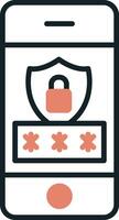 icono de vector de seguridad móvil