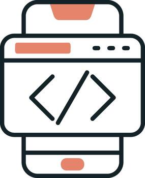 Smartphone Coding Vector Icon