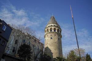 galata tower in istanbul turkey under restoration photo