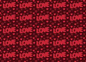 Love pattern, with love text and hearts, background, texture for fabrics, backgrounds, etc. vector
