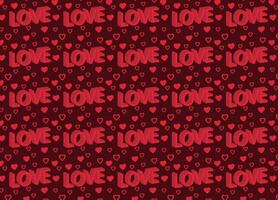 Love pattern, with love text and hearts, background, texture for fabrics, backgrounds, etc. vector