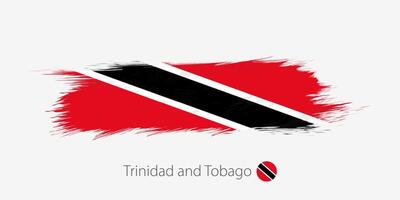 Flag of Trinidad and Tobago, grunge abstract brush stroke on gray background. vector