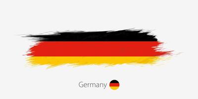 Flag of Germany, grunge abstract brush stroke on gray background. vector