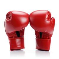 AI generated Boxing gloves isolated on white background for sports and fitness concepts, Ai Generated. photo