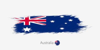 Flag of Australia, grunge abstract brush stroke on gray background. vector