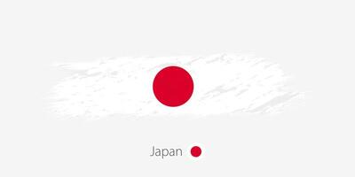 bandera de Japón, grunge resumen cepillo carrera en gris antecedentes. vector
