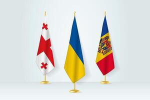 Meeting concept between Ukraine, Georgia, and Moldova. vector