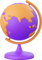 Educational Globes, 3d illustration elements of school supplies png