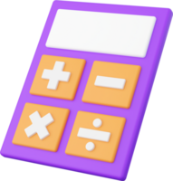 Calculator, 3d illustration elements of school supplies png