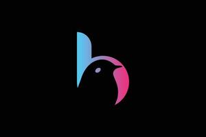 Letter B Bird Design Template vector