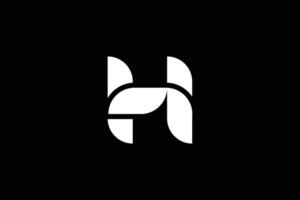 letra h hoja logo diseño modelo vector