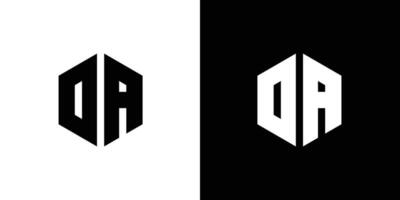 Letter DA Polygon, Hexagonal Minimal and Trendy Professional Logo Design vector