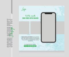 Spa social media post template vector