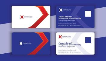 abstract business card design with blue shade vector