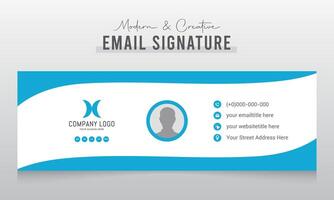 diseño de plantilla de firma de correo electrónico comercial o pie de página de correo electrónico y portada personal de redes sociales vector