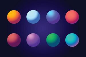 Vector set of colorful sphere balls