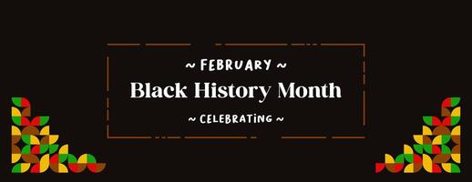 Celebrate Black History Month in modern geometric style. Greeting banner with typography. Illustration for Black History Month 2024 vector