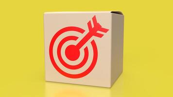 el objetivo símbolo en caja para negocio concepto 3d representación. foto