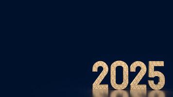 The gold number 2025 for new year or celebration concept 3d rendering. photo