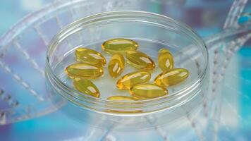 The oil pill for vitamin or healthy concept 3d rendering. photo