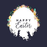 flat design vector animal bunny happy easter card layout decoration wallpaper background