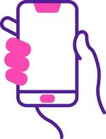 Hands holding mobile phone Vector Icon