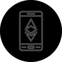 ethereum teléfono inteligente vector icono