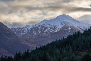 Ben Nevis with a moody sky, Fort William Scotland. photo