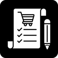 icono de vector de lista de compras