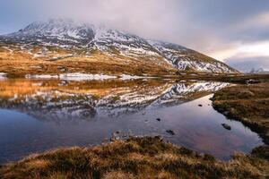 Ben Nevis with a moody sky, Fort William Scotland. photo