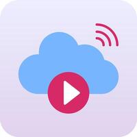 Cloud Vedio Playing Vector Icon